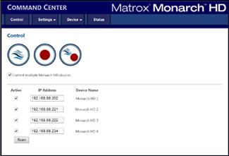 Matrox Monarch HD command center
